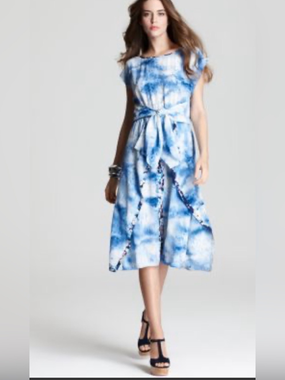 Rebecca Taylor Sz 6 Shibori Blue
Cloud Watercolor Silk Dress